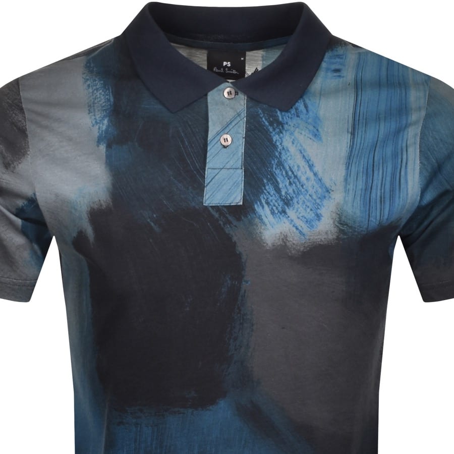 Alternative Image for ProductPS By Paul Smith Paint Stroke Polo T Shirt Blue2